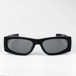NEW Saint Laurent SLM140/F 002 Black Grey Mirror Rectangle Unisex Sunglasses